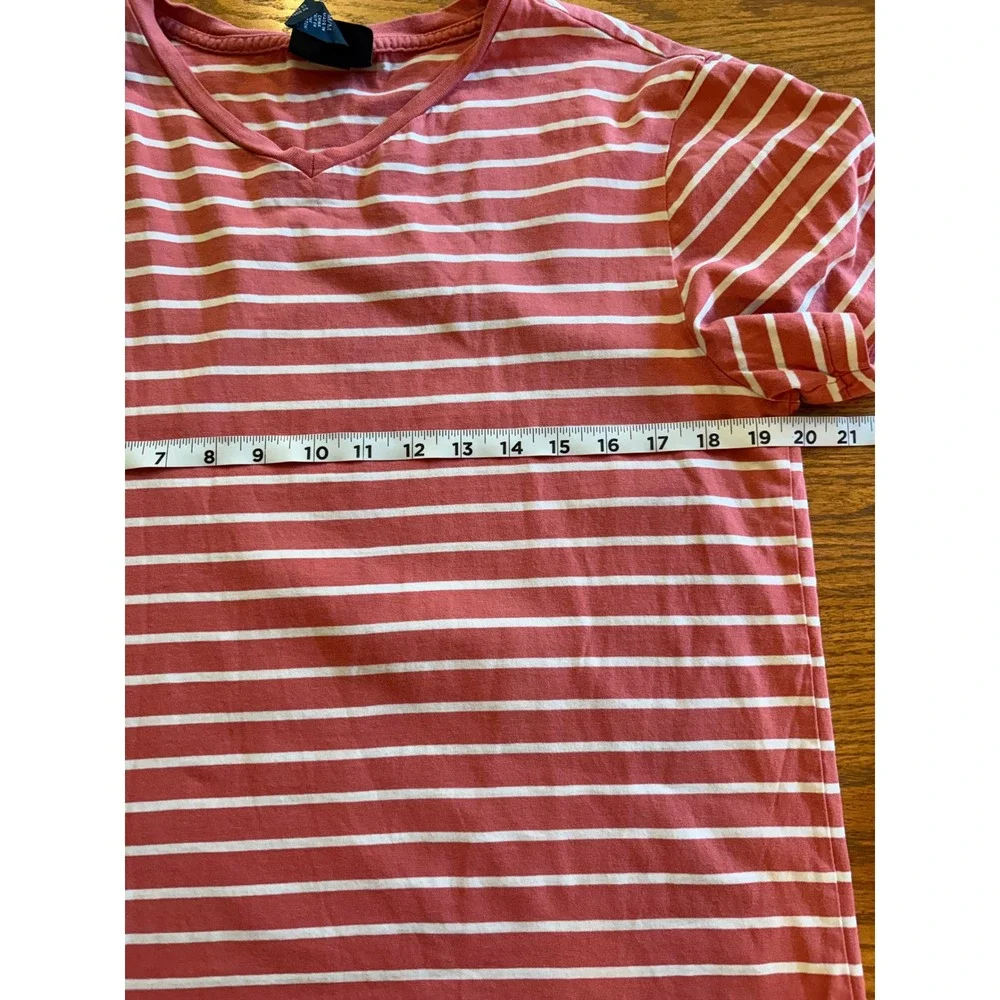 Polo Ralph Lauren Mens V-Neck Coral White Striped Preppy Pony‎ Logo Size M